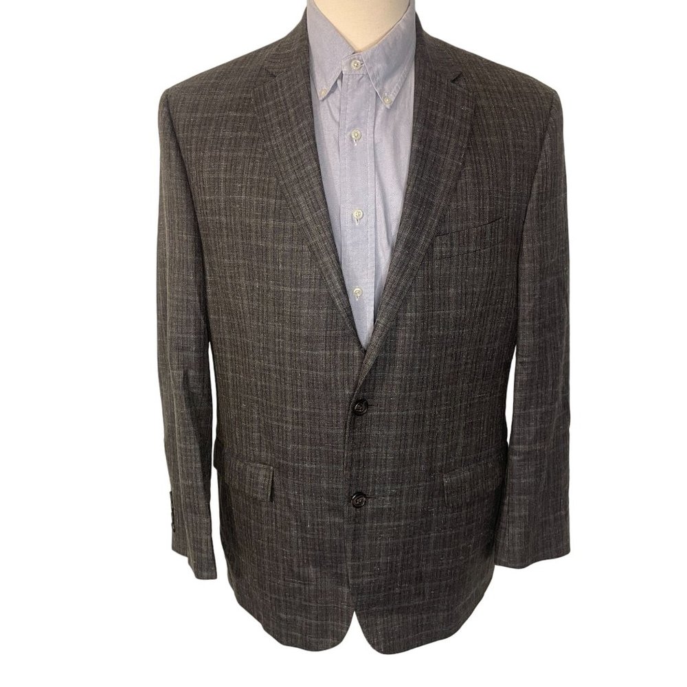 Vintage Lauren Ralph Lauren Designer Wool Silk Linen Blend Sportcoat 44R Brown